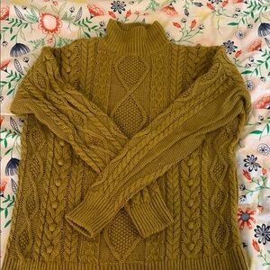 Garnet Hill Yellow Ribbed Knit Sweater